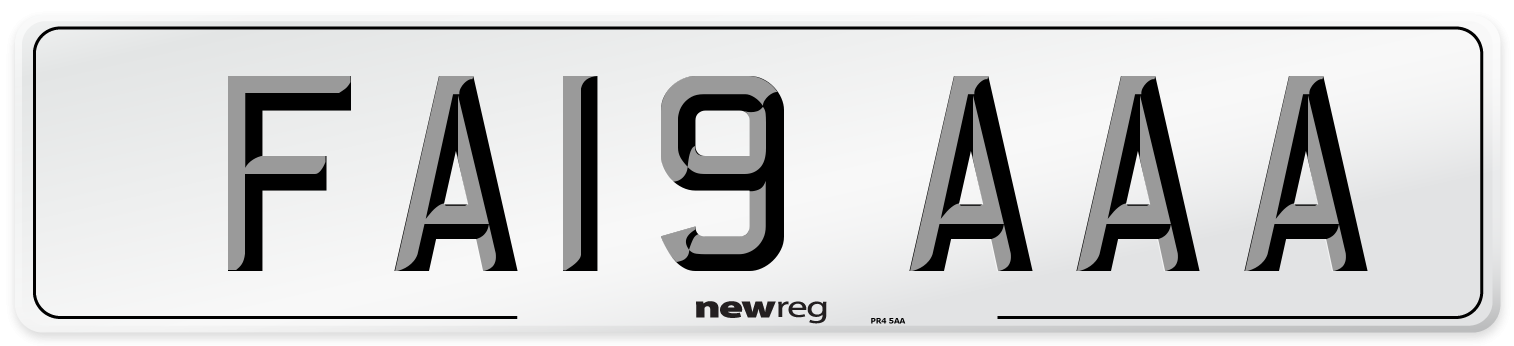 FA19 AAA Number Plate from New Reg